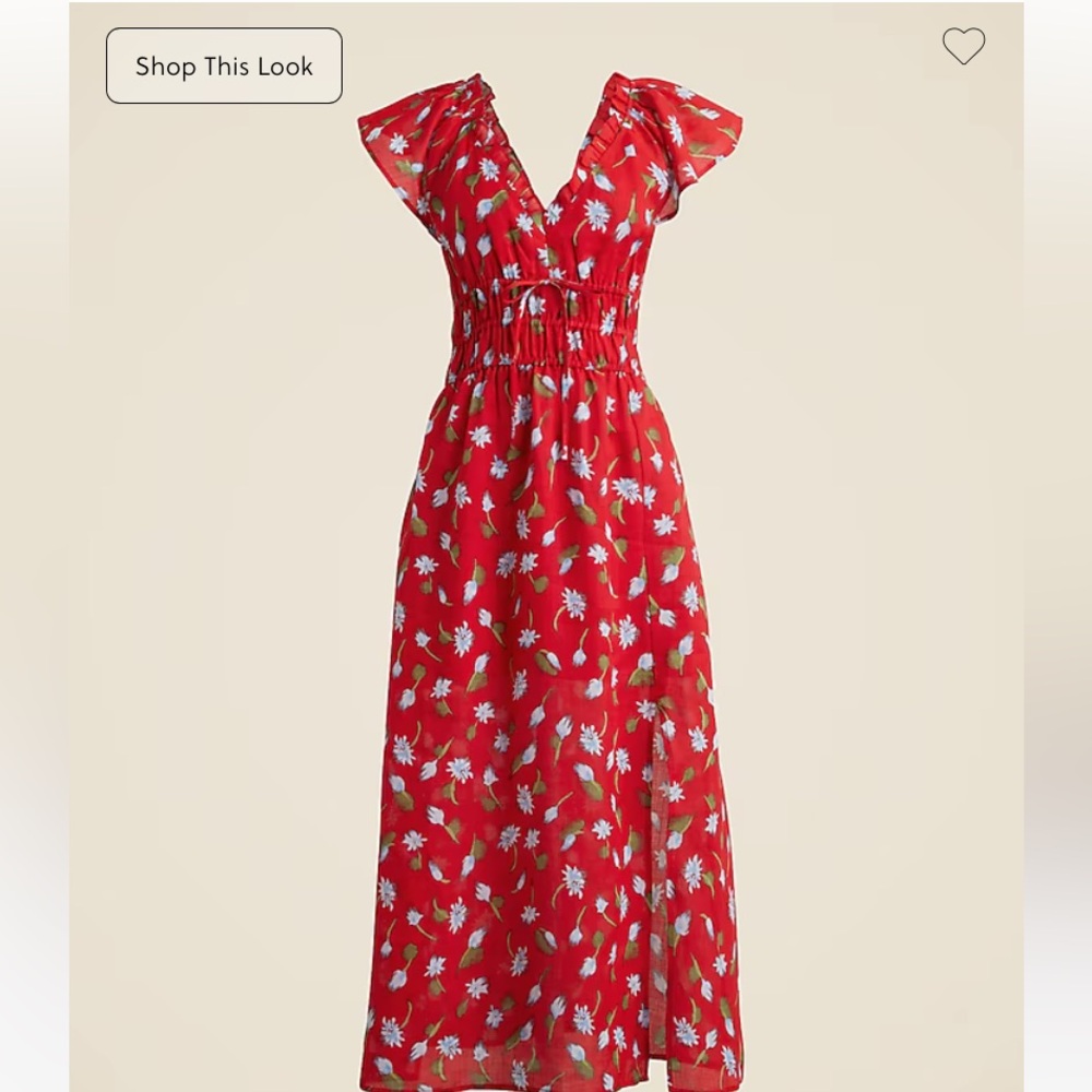 J. Crew Red and White Palermo dress